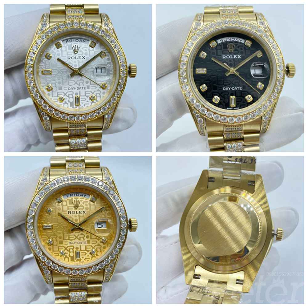 DayDate 41 gold case computer dial diamonds bezel AAA automatic 2813 movement Men watches S