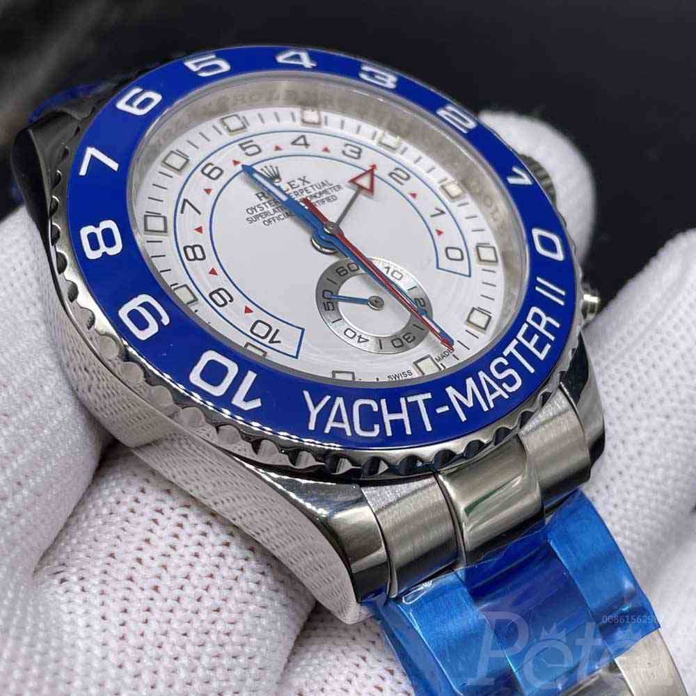 YM II AAA silver case 44mm white dial blue bezel oyster bracelet men automatic 2813 movement S030