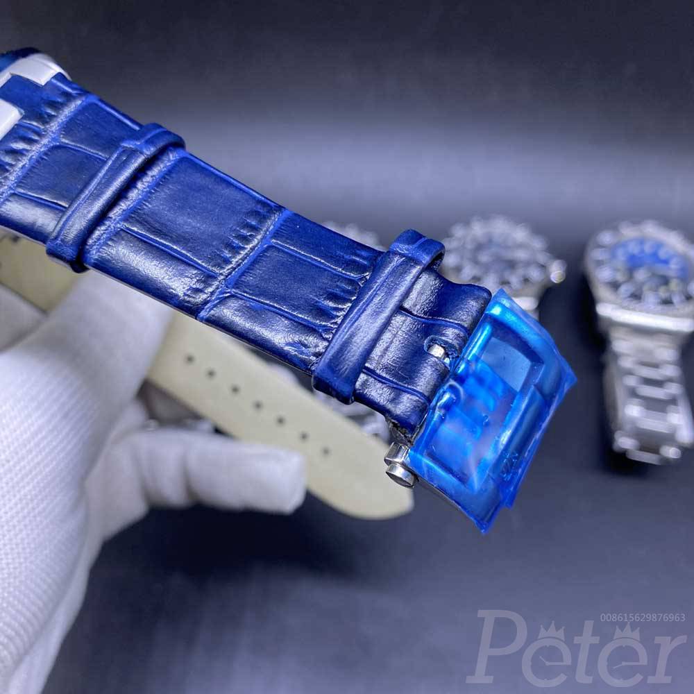 Ulysse Nardin AAA automatic Titanium case 45mm blue bezel blue dial blue leather strap Lxxx35