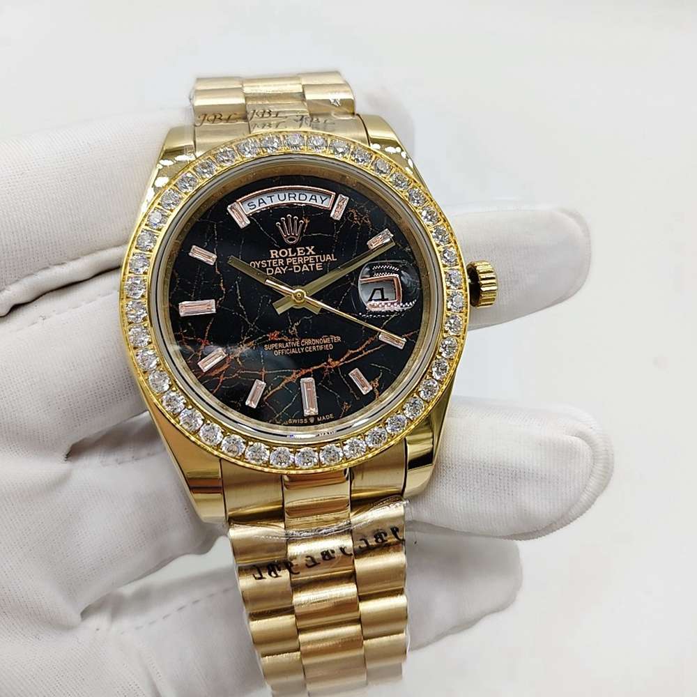 DayDate AAA yellow gold case 41mm Eisenkiesel set with diamonds dial president bracelet automatic men watch Sxx