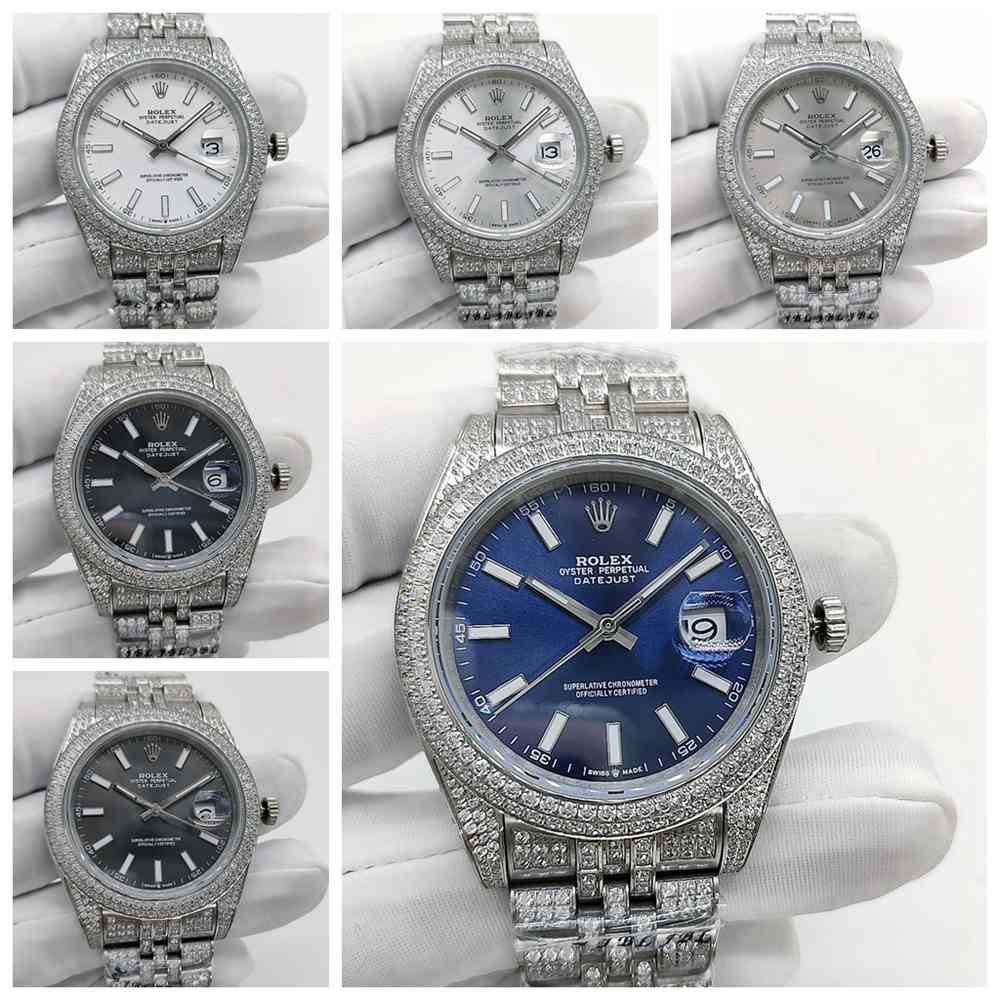 Datejust AAA diamonds 41mm white/silver/gray/black/dark gray/blue dials jubilee bands 2813 movement S10