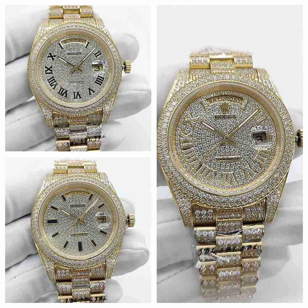 DayDate diamonds gold case 41mm AAA automatic 2813 movement men watches S10