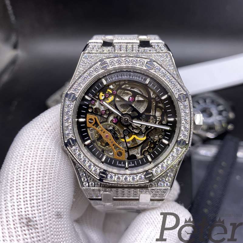 AP diamonds skeleton 42mm AAA automatic movement men luxury shiny watch YC125