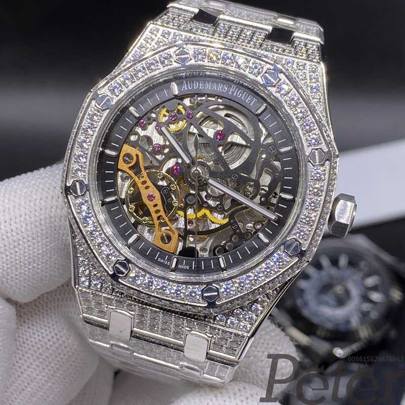 AP diamonds skeleton 42mm AAA automatic movement men luxury shiny watch YC125