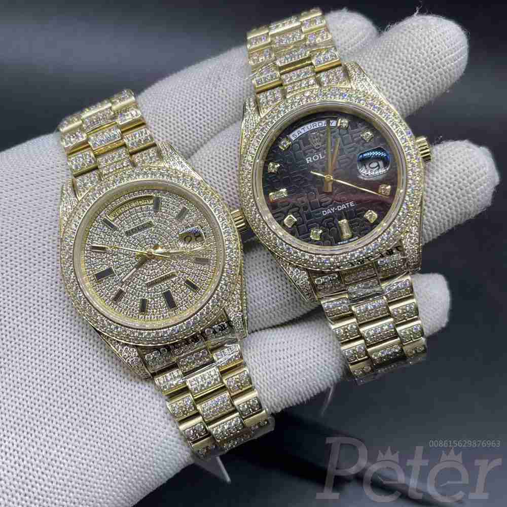 DayDate diamonds gold case 41mm AAA automatic 2813 movement men luxury zircon stones watches S10