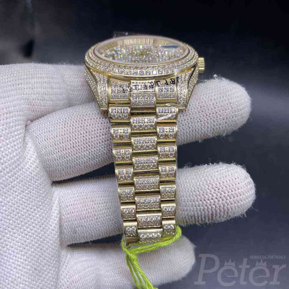 DayDate 41mm diamonds gold case Roman numbers AAA automatic 2813 movement shiny luxury watch S100
