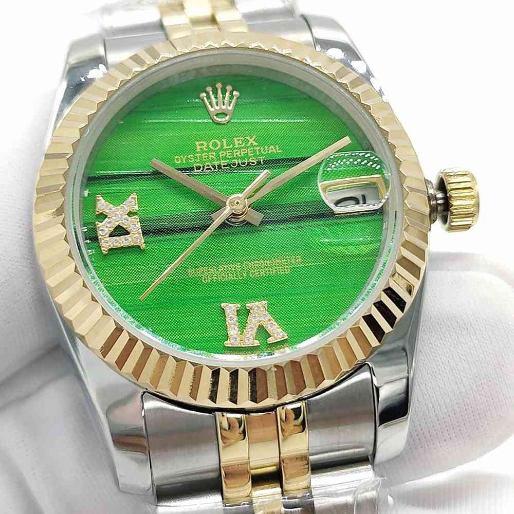 Datejust 2tone gold 31mm women automatic 2813 movement jubilee bracelet green dial roman 6-9 S028