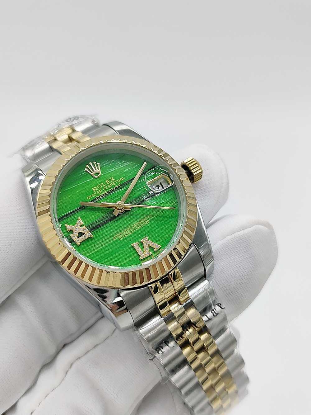 Datejust 2tone gold 31mm women automatic 2813 movement jubilee bracelet green dial roman 6-9 S028