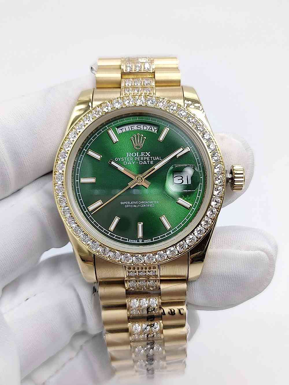DayDate 36mm gold case diamonds president bracelets gold/white/black/green dials AAA automatic 2813 S040