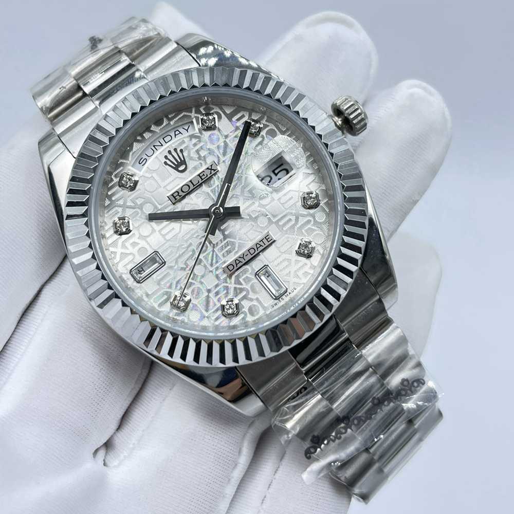 DayDate 41mm silver case computer white/black dial stone numbers president bracelet AAA automatic watches S028