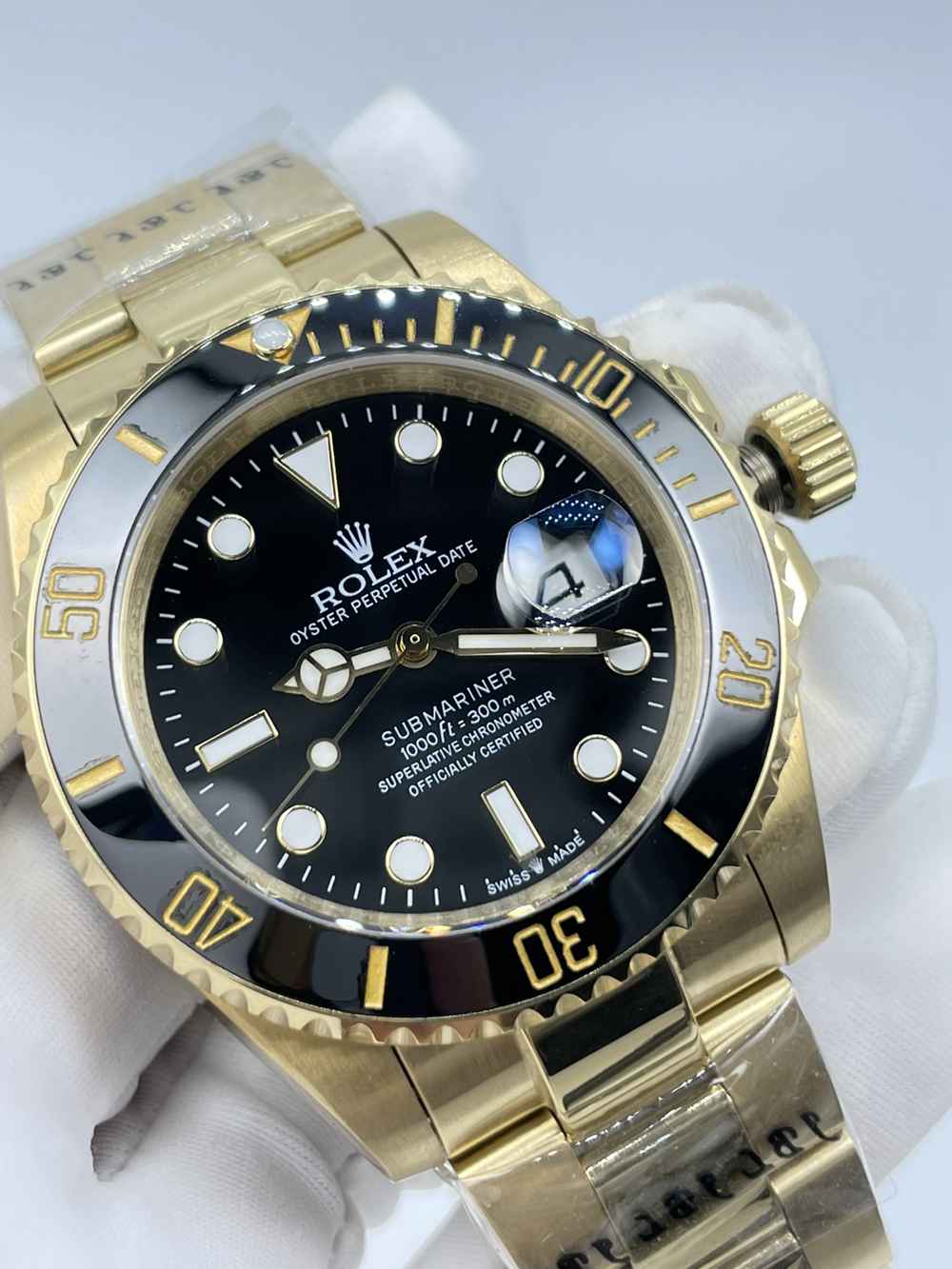 SUB new 41mm full gold case ceramic bezel blue/black AAA automatic 2813 classic Rolex men watches S030