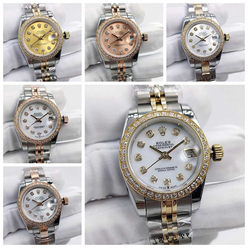 Datejust women 26mm 2tone gold/rose gold stainless steel case diamonds bezel different colors dial AAA automatic watches Sxx