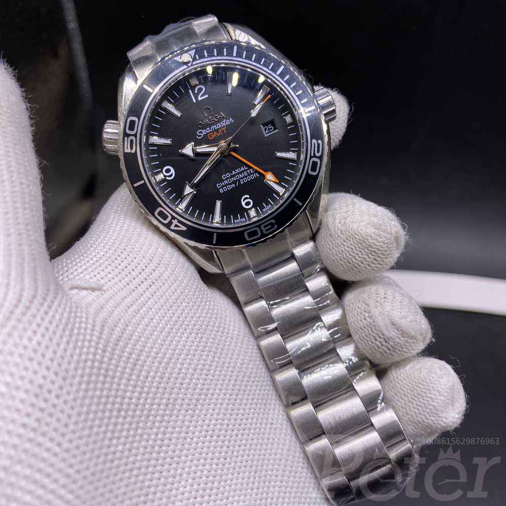 Omega Seamaster GMT stainless steel case 42mm black dial glass back AAA automatic men watch AL030