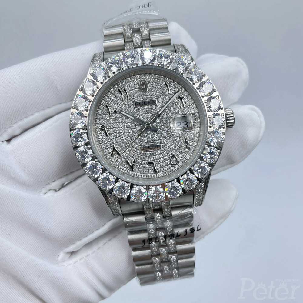 Datejust 43mm prongset bezel diamonds face Arabic numbers jubilee bracelet AAA automatic 2813 men watch S049