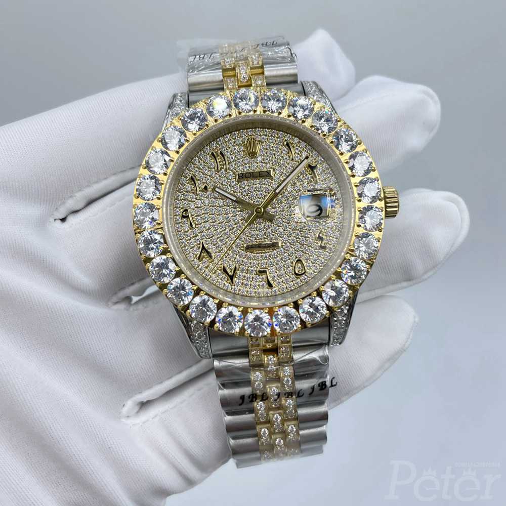 Datejust 2tone gold case 43mm prongset bezel diamonds face Arabic numbers jubilee bracelet AAA men watch S052
