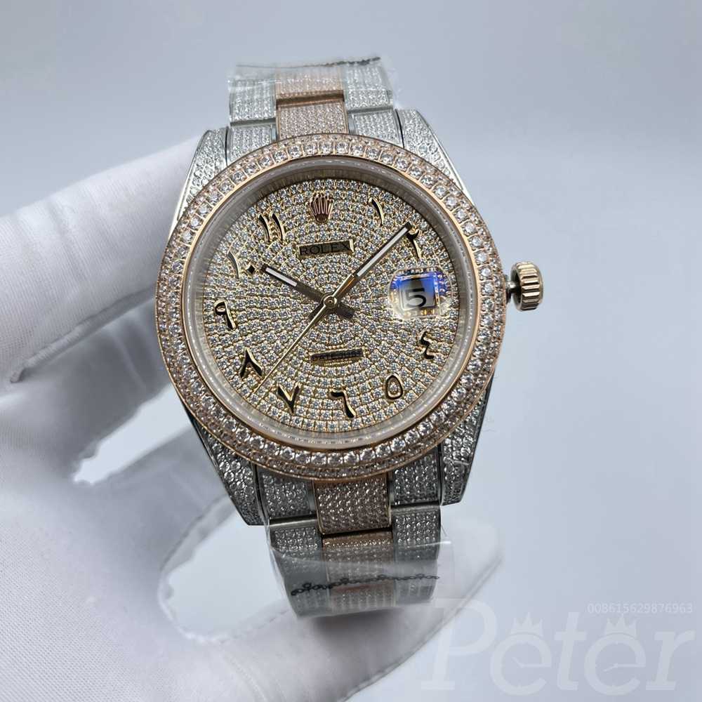 Datejust 2tone rose gold case 41mm full diamonds case arabic numbers oyster bracelet AAA automatic S