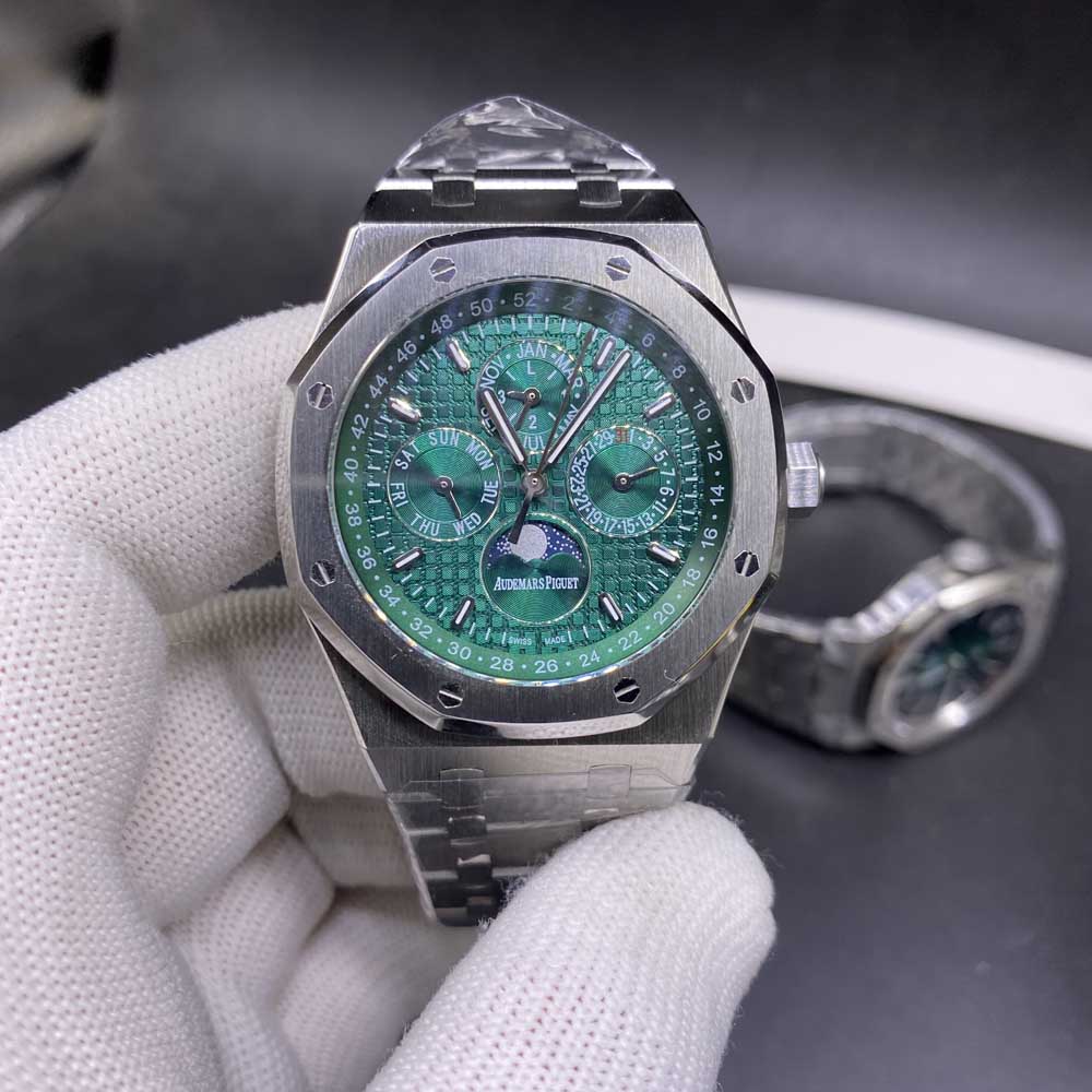AP 26579 stainless steel case 41mm green dial all sub-dials work high grade complicated function watch WT11