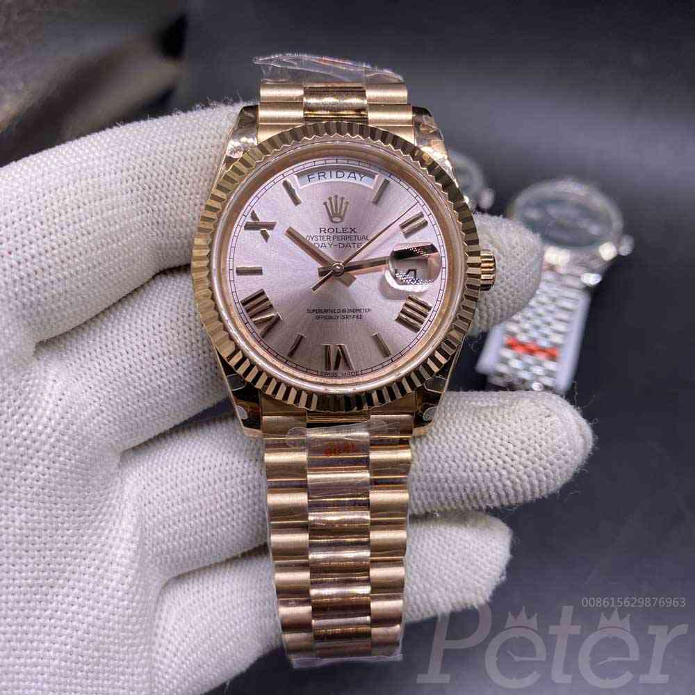 DayDate full rose gold 39mm Roman numbers BP factory 2836 Swiss grade president bracelet F155