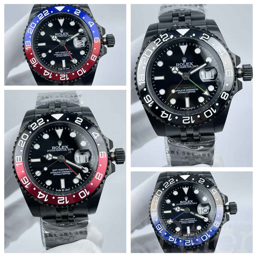 GMT jubliee black case 40mm AAA automatic 2813 movement jubilee band different bezel colors Sxxx