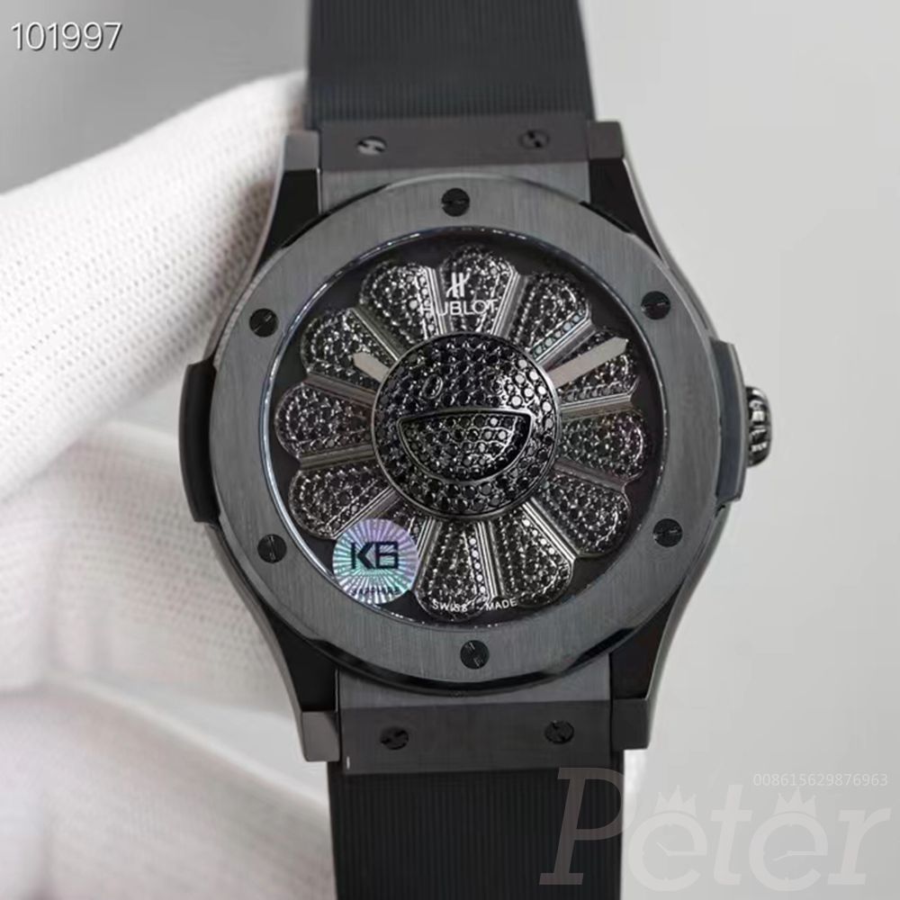 Hublot classic fusion black case 42mm sunflower rotate dial Unico automatic 1214 Swiss high quality XD150