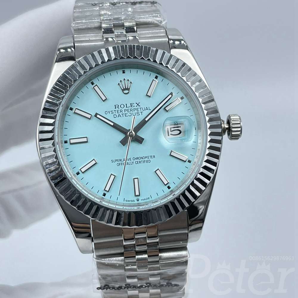 Datejust tiffany blue dial fluted bezel jubilee bracelet AAA automatic 2813 movement stainless steel 41mm men watch S