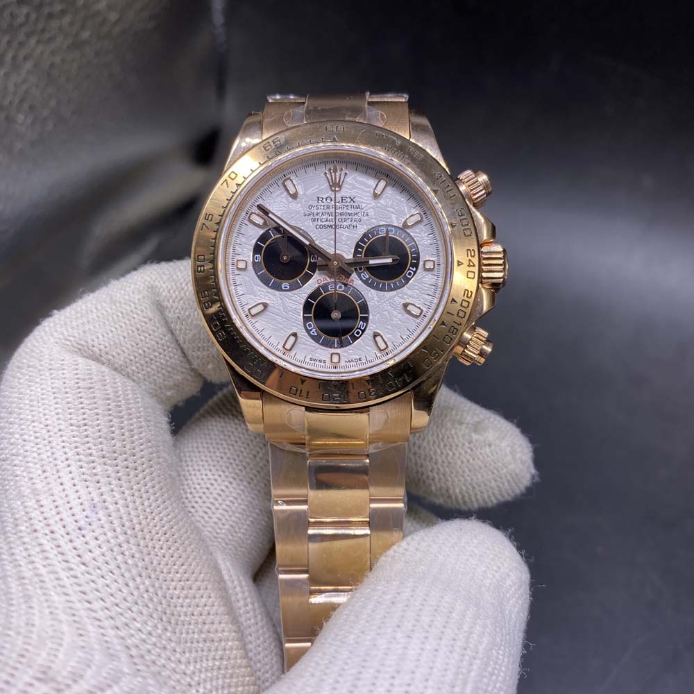 Daytona JH 4130 Everose gold case 38.6mm meteorite face chronograph full works WT140