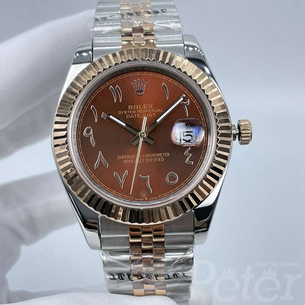 Datejust 41 rose gold 2tone Arabic numbers brown dial jubilee strap AAA automatic 2813 men watch Sxxx