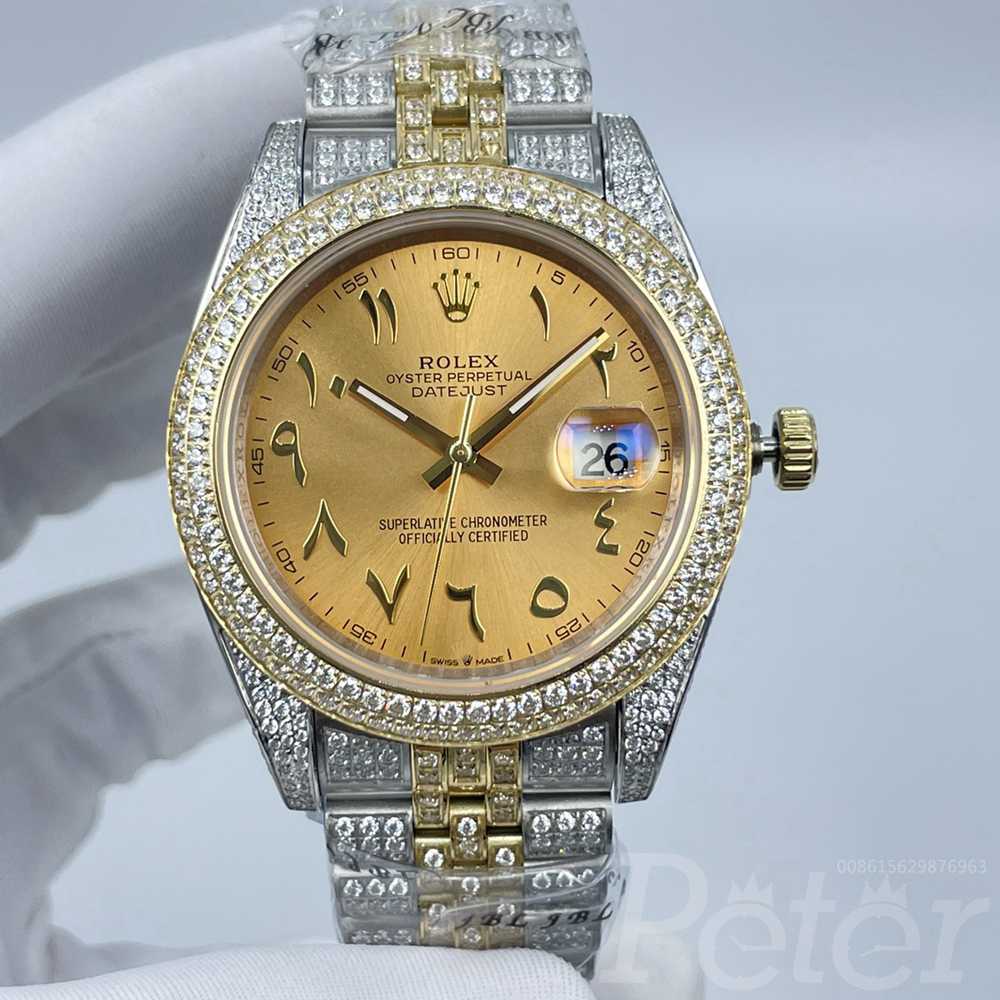 Datejust 41 full diamonds 2tone gold case gold dial Arabic numbers jubilee bracelet shiny AAA men watch Sxx