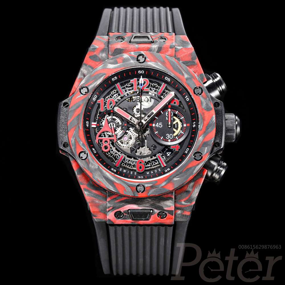 Hublot big bang Carbon red case HUB1242 chronograph full works automatic movement men luxury watch XD230