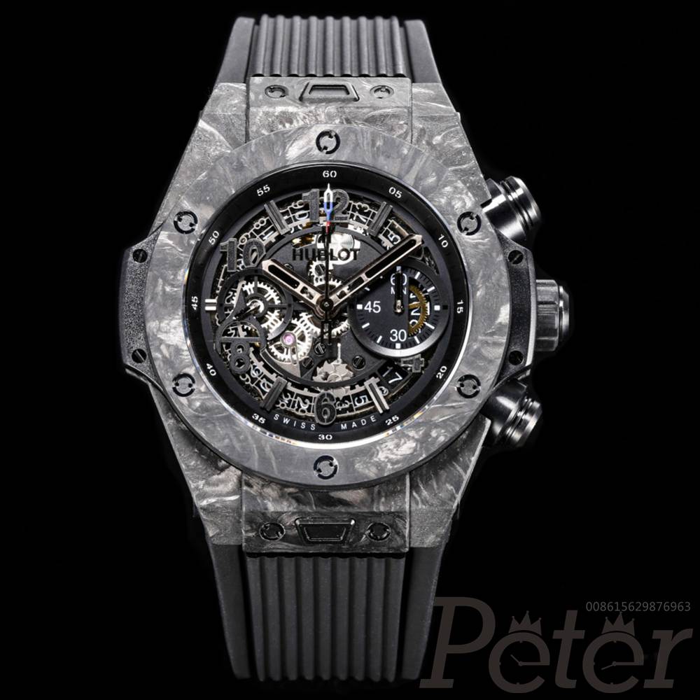 Hublot Big Bang black carbon case black rubber strap chronograph HUB1242 automatic movement stopwatch XD230