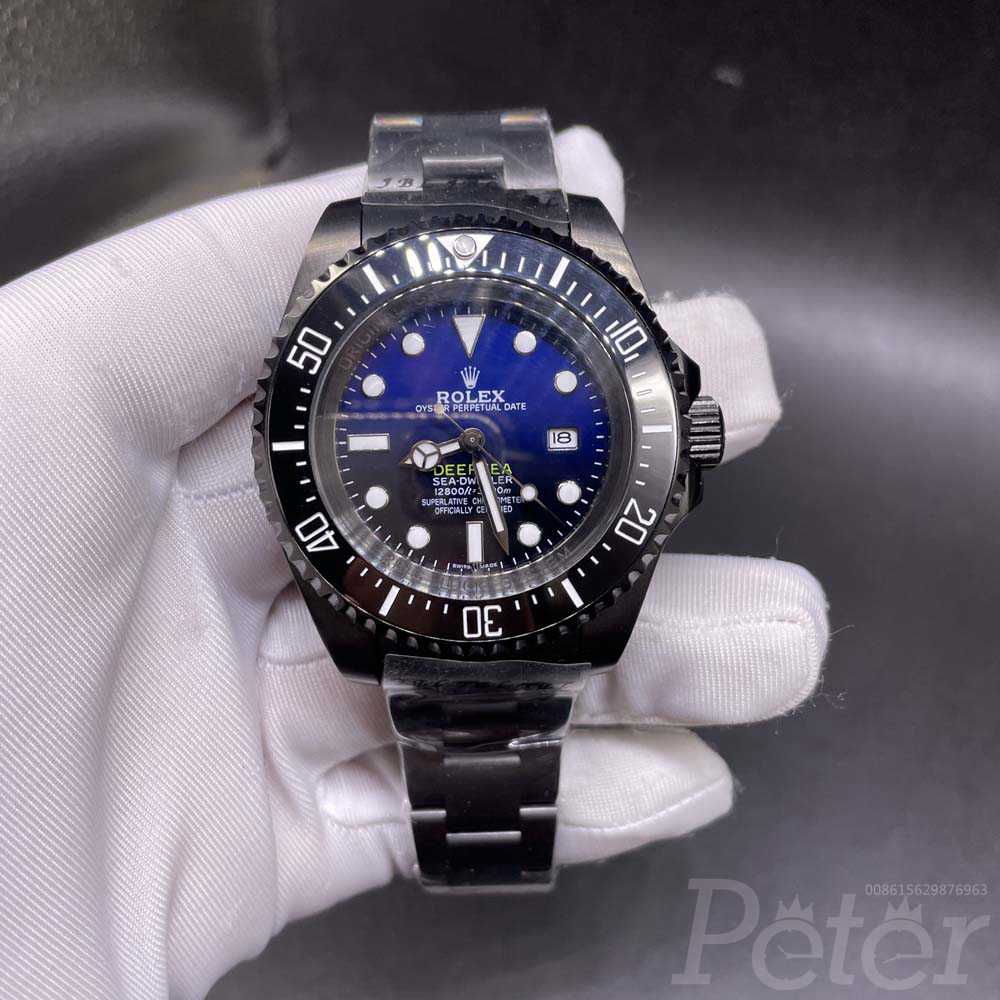 Rolex SEA-Dweller full black case 44mm blue/black dial ceramic bezel oyster band men AAA watch S036