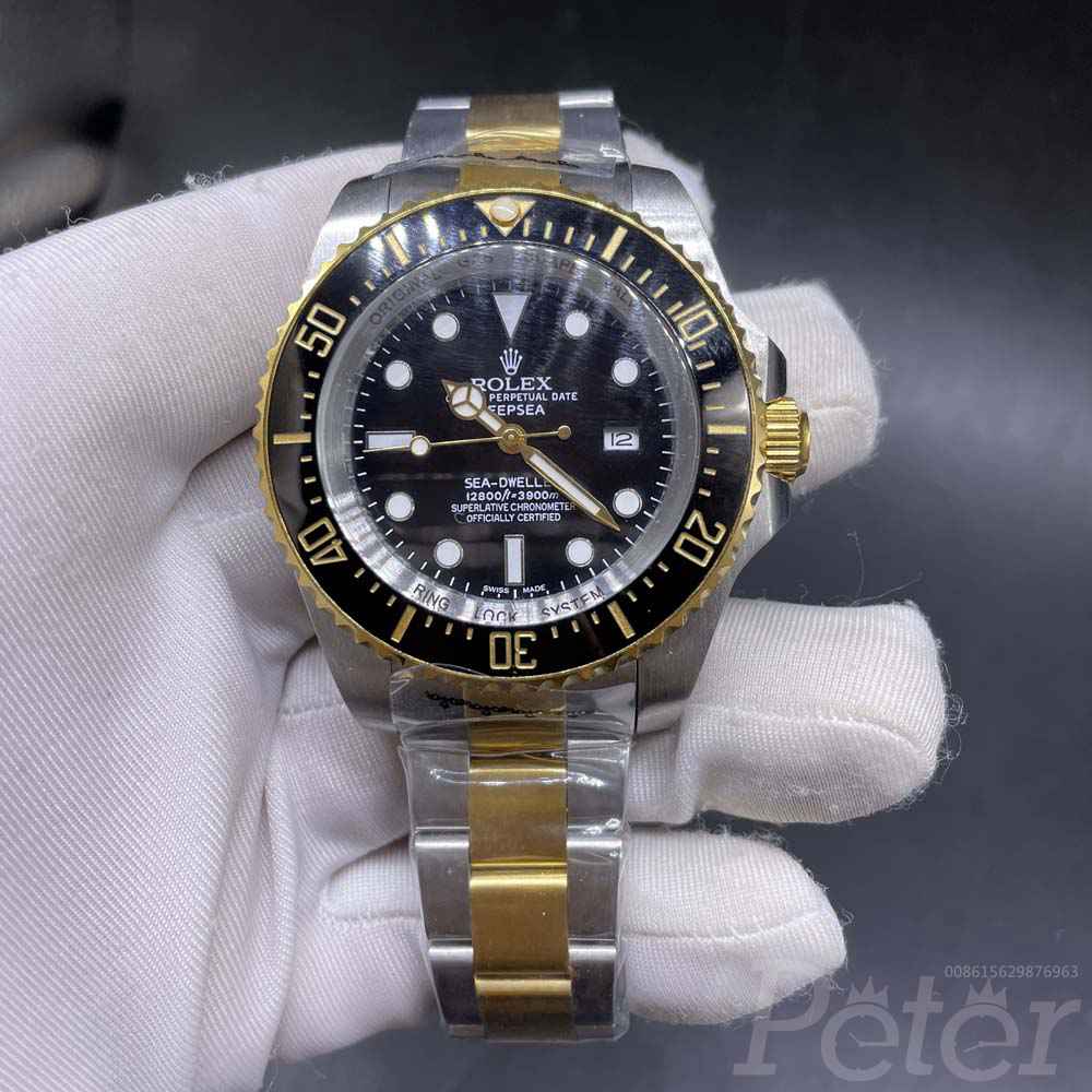 Rolex SEA-Dweller 2tone yellow gold case 44mm AAA automatic 2813 movement men watch Z