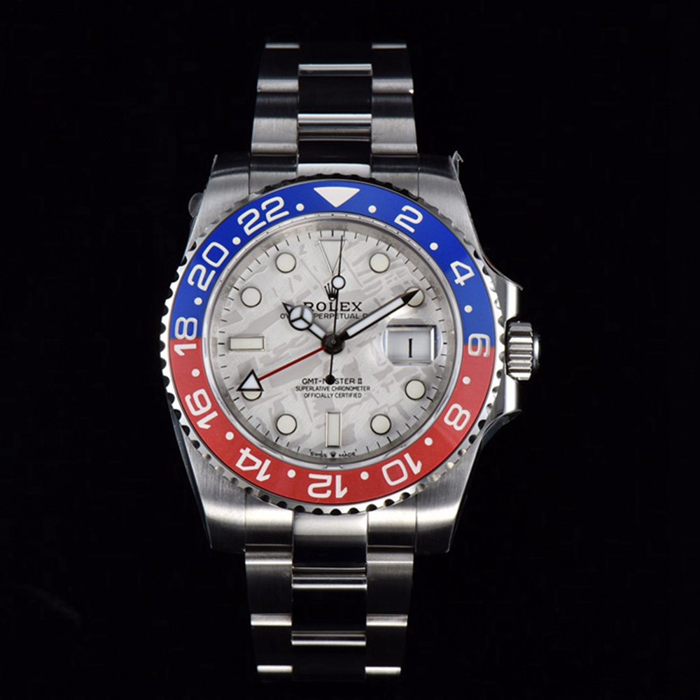 GMT Meteorite dial red/blue ceramic bezel 904L steel oyster band V9 factory 3285 movement WT185