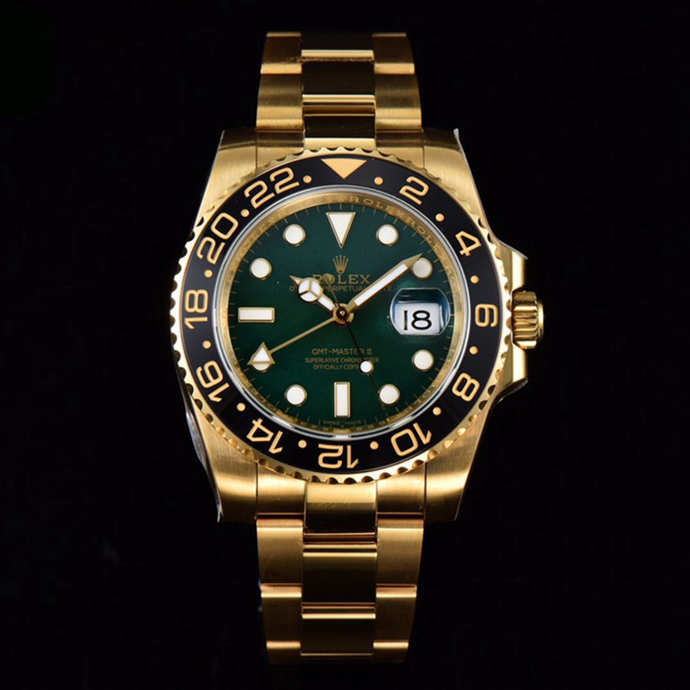 GMT gold case green dial V9 factory 3285 WT185