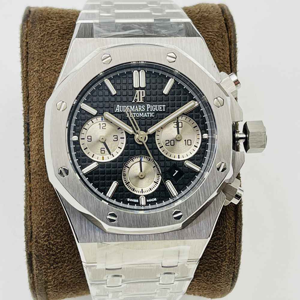 AP silver case 41mm black dial BF factory 7750 automatic full chronograph function men watch WT130