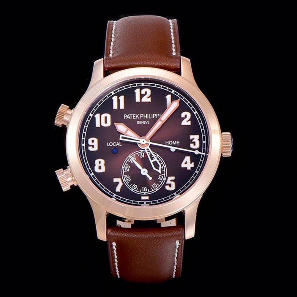 Patek ref.5524 Calatrava rose gold case brown leather GR factory V2 version high grade WT