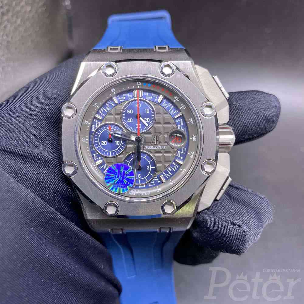 AP 12SEC full works 3126 automatic APS factory top grade blue rubber strap chronograph stopwatch M375