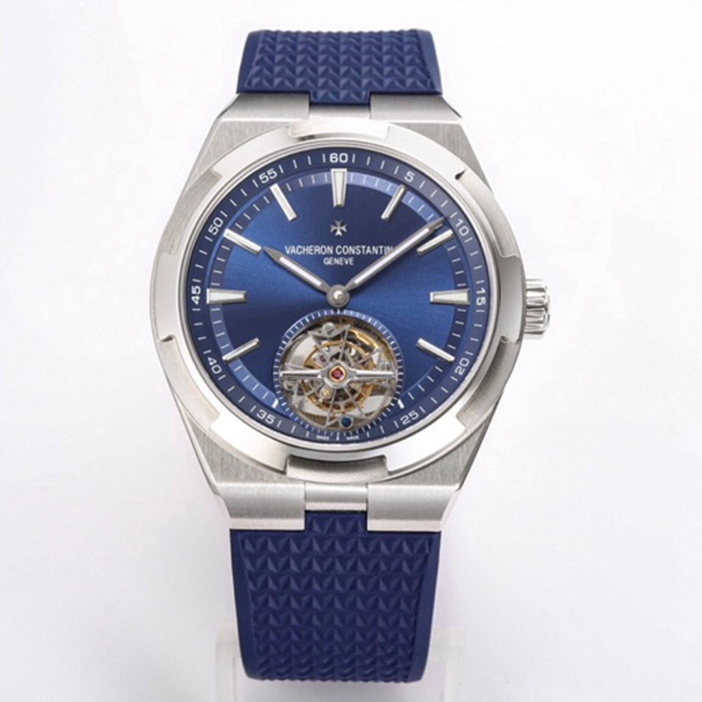 VC 2022 overseas 316L stainless steel silver case 42.5mm blue dial blue rubber BBR factory tourbillon WT32