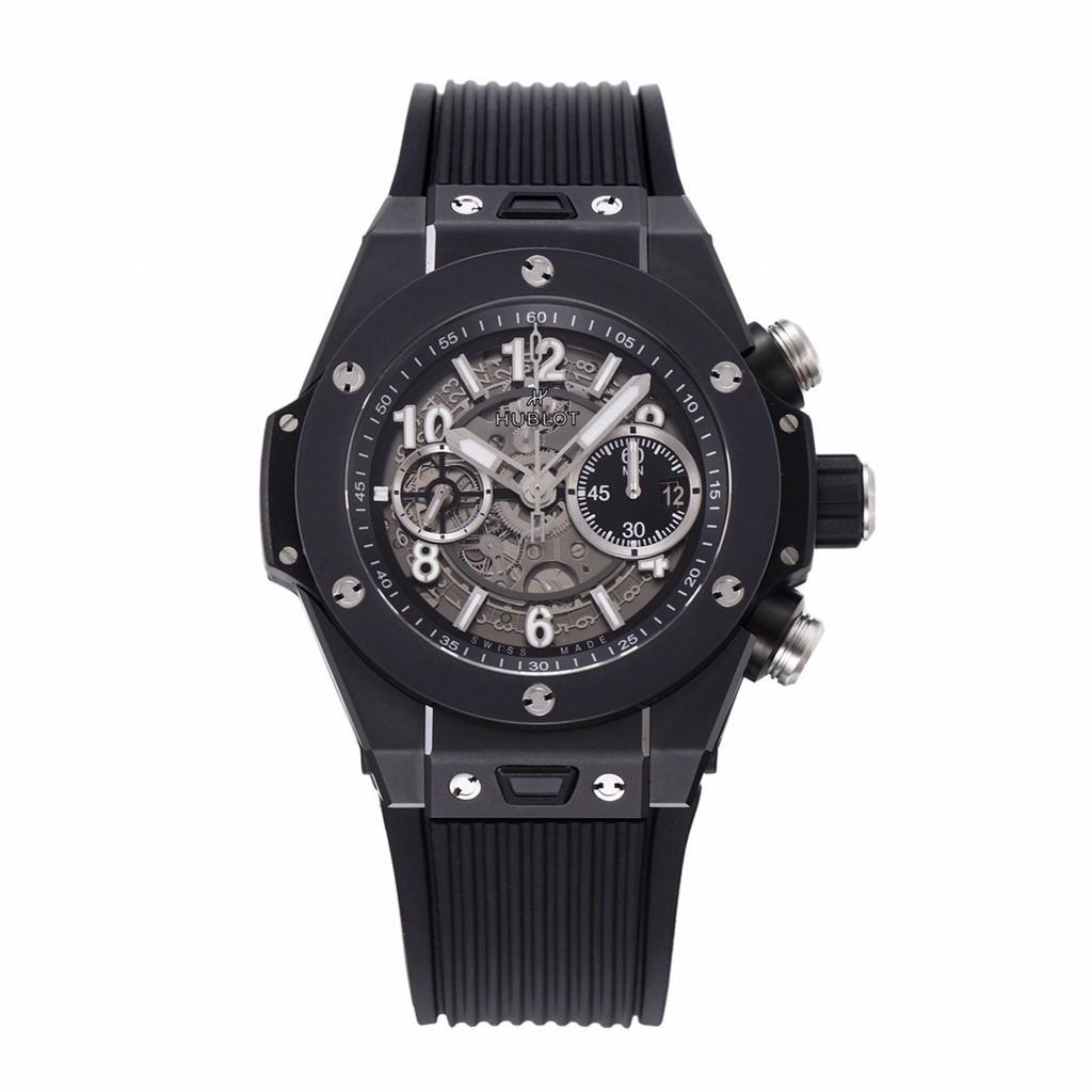 Hublot Unico black ceramic case black rubber strap HUB 1280 automatic full works high grade BB factory WTx