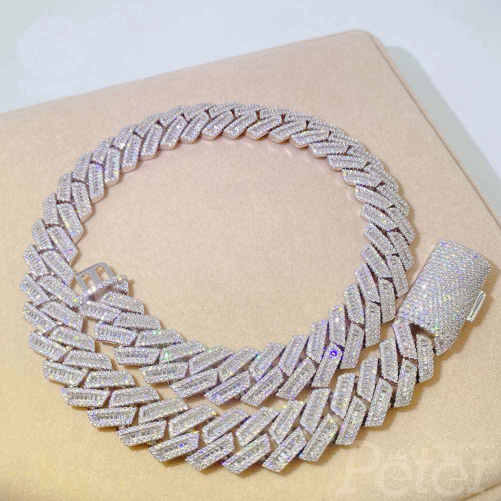 Cuban Chains 18mm diamonds Moissanite S925 silver hip-hop necklace fashion bracelet FH1845