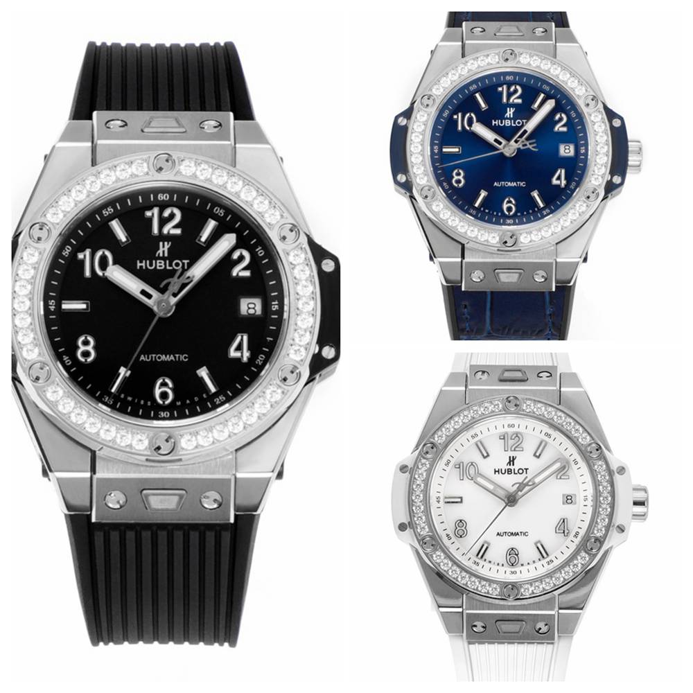 Hublot diamonds bezel silver case black/blue/white dial Unisex 39mm MS factory HUB1710 automatic XD140