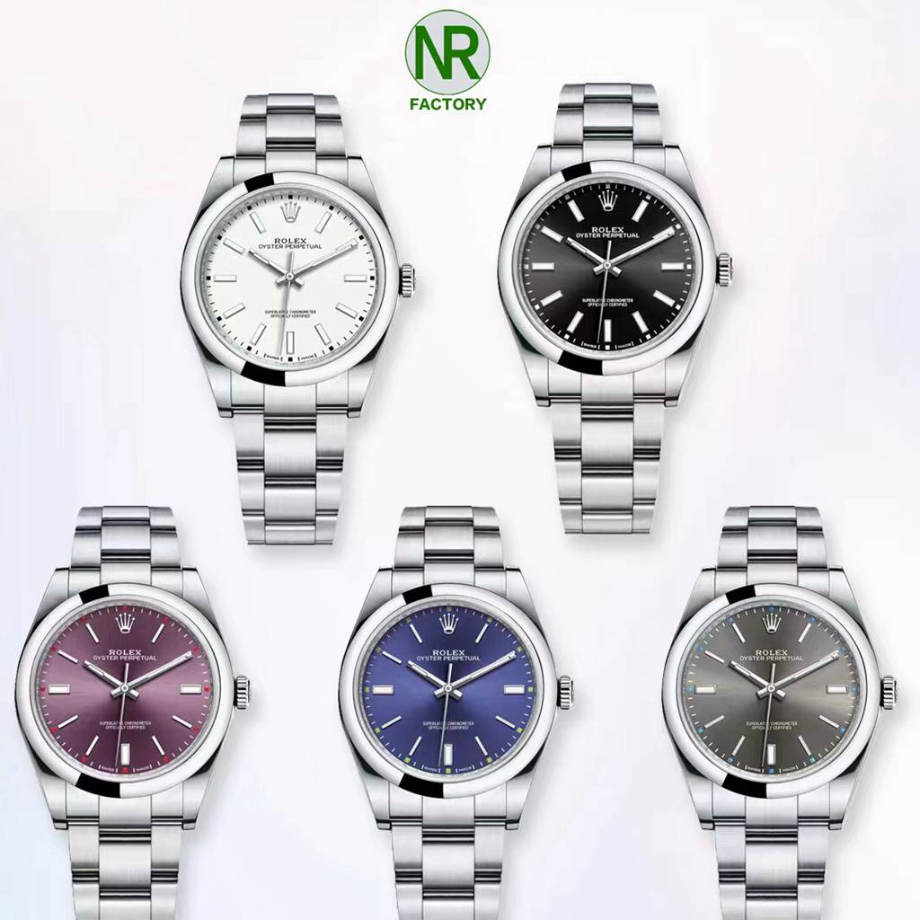 Oyster Perpetual 114300 904L 39mm white/black/purple/blue/gray dials NR factory 2836 movement WTx