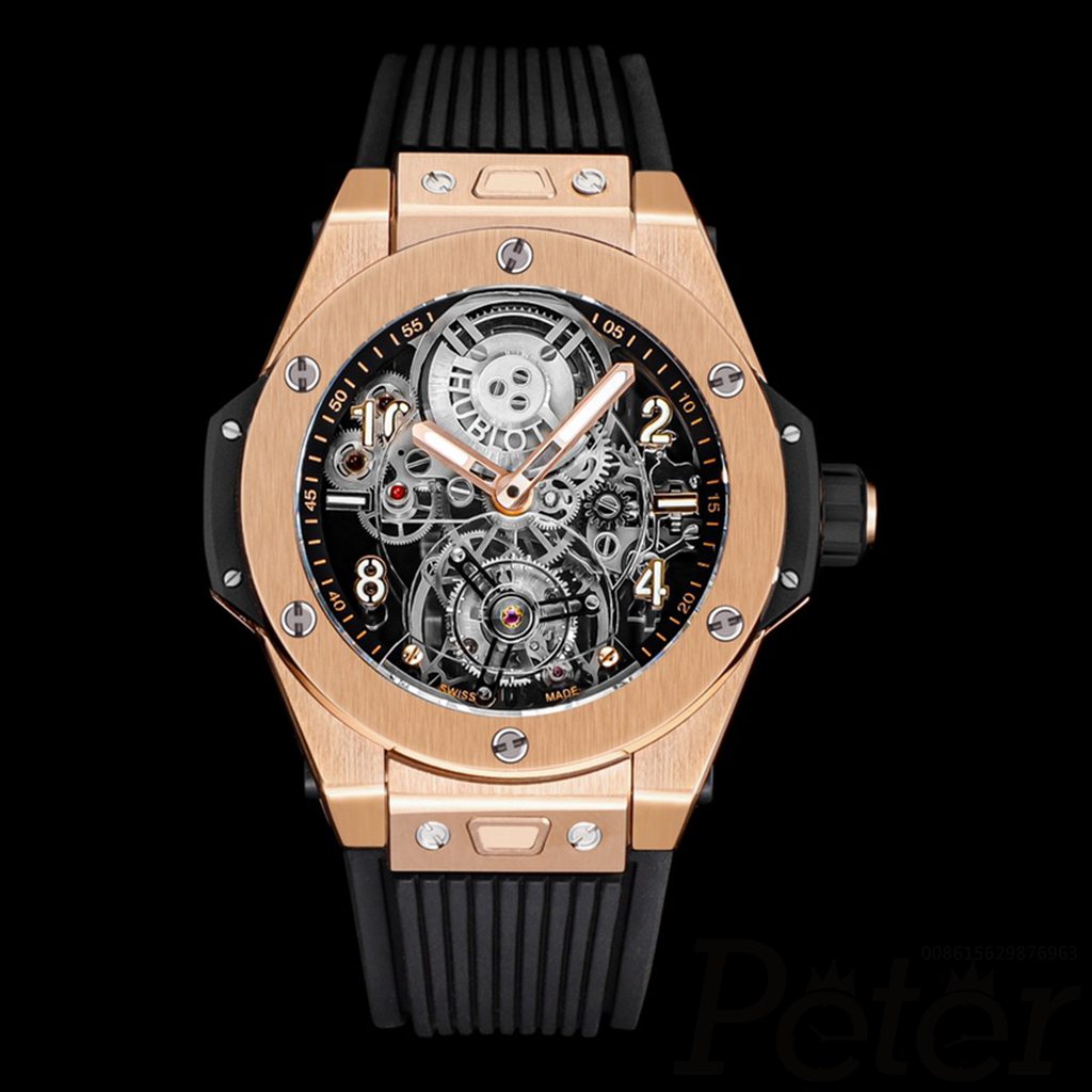 Hublot big bang Unico Tourbillon HUB6035 hands-winding rose gold case 45mm 1:1 grade WT440