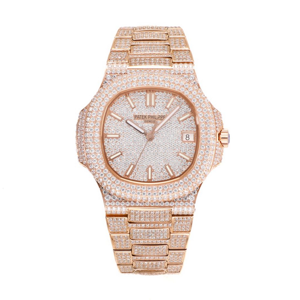 PATEK PHILIPPE Nautilus 5719/10G bustdown diamonds rose gold case 40mm Cal.324 automatic luxury men watch XDx