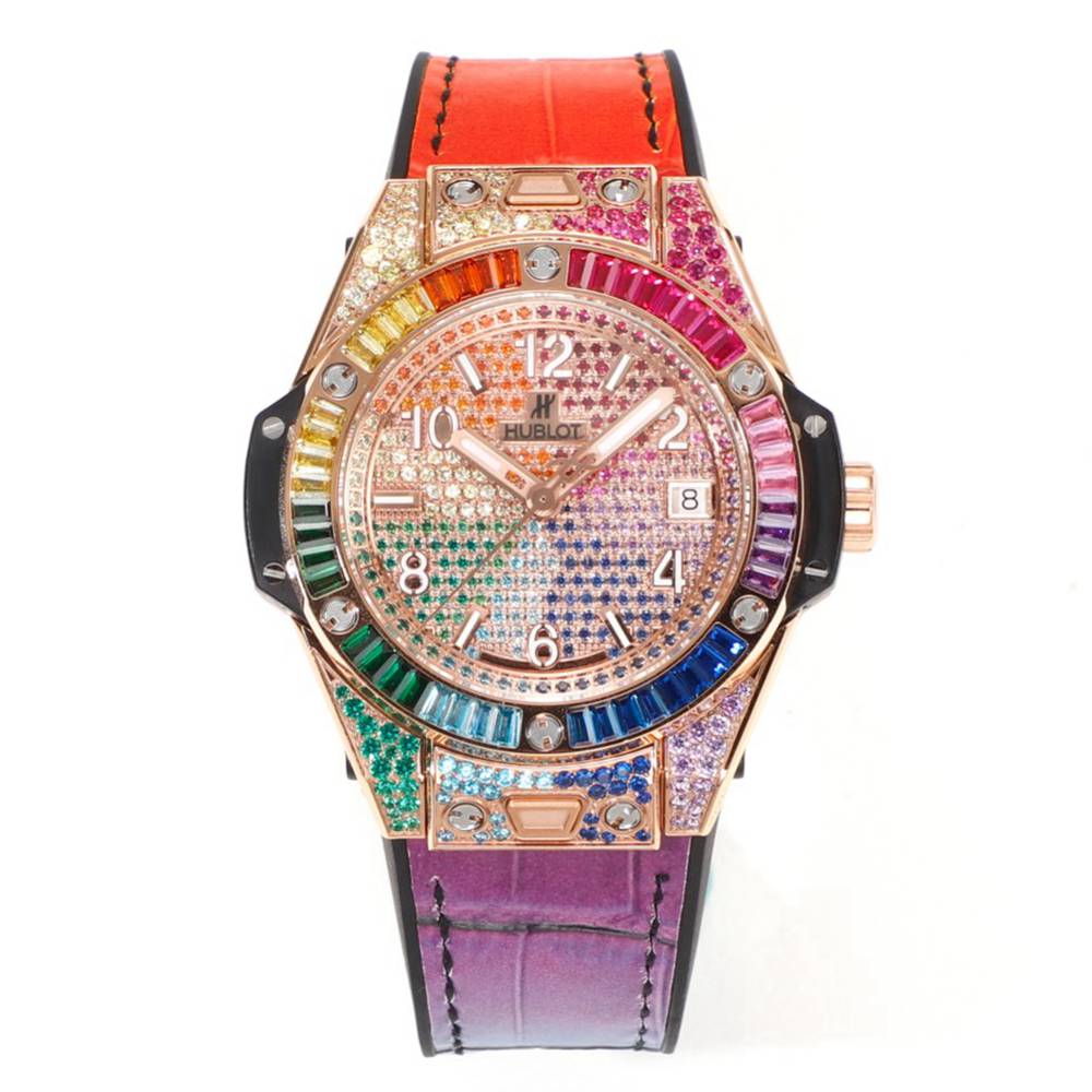Hublot BigBang diamonds Rainbow rose gold 39mm MS factory HUB1710 automatic Unisex watches XD170