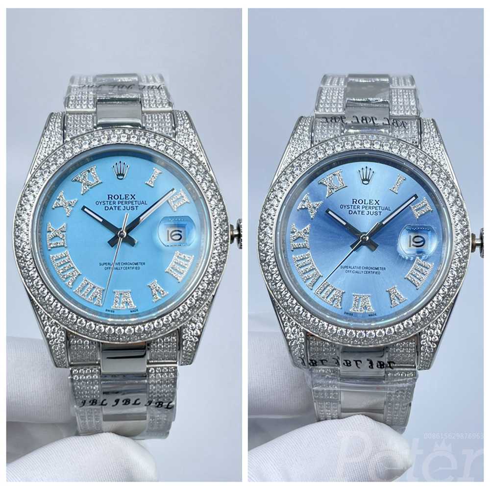 Datejust Tiffany/light blue dials Roman numbers diamonds case 41mm men AAA automatic watches S