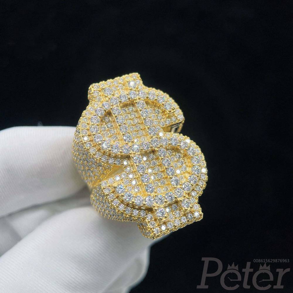 Rings 925 silver micro set diamonds vvs Mossanite stones jewelry hip-hop personality men's ring