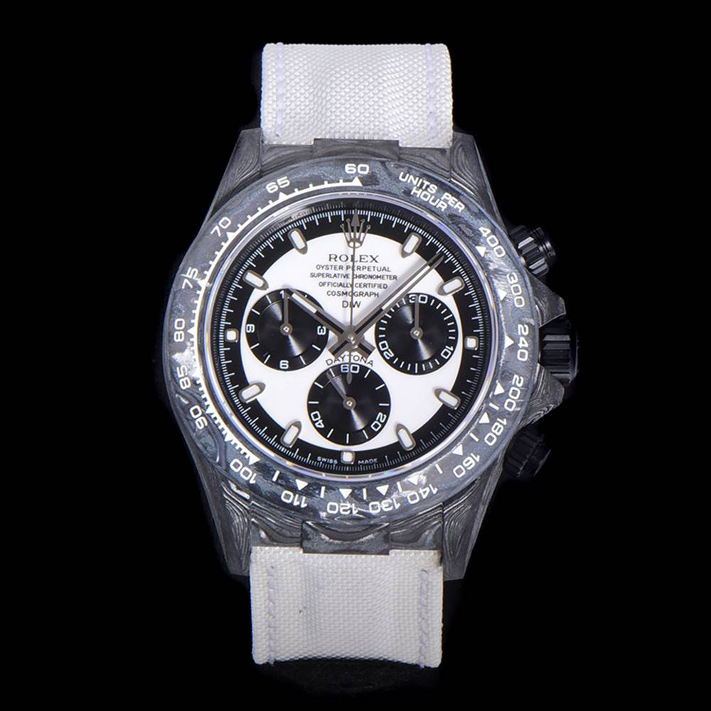 Daytona DiW TW factory Carbon case 38.5mm white dial white nylon strap 7750 automatic full works stopwatch XD