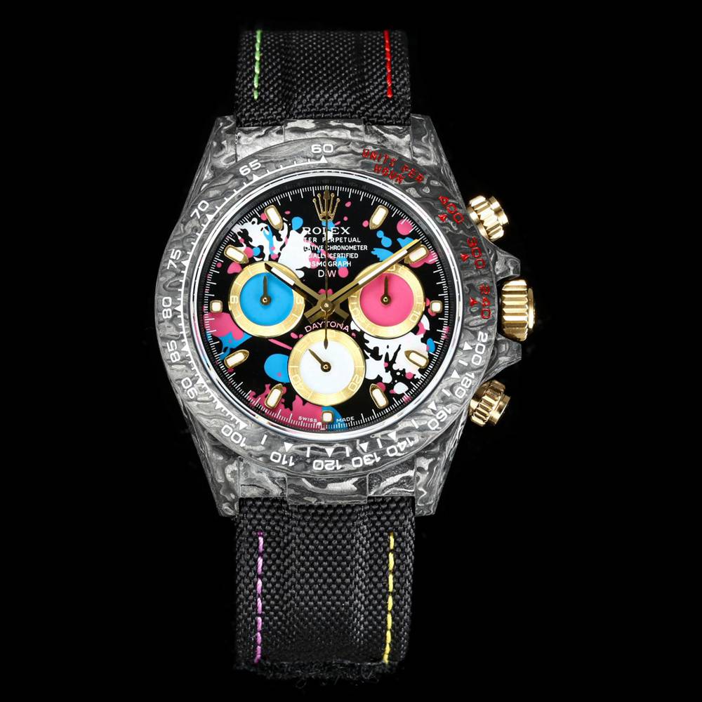 Daytona TW factory high grade Carbon case black nylon strap 7750 chronograph functions stopwatch XD