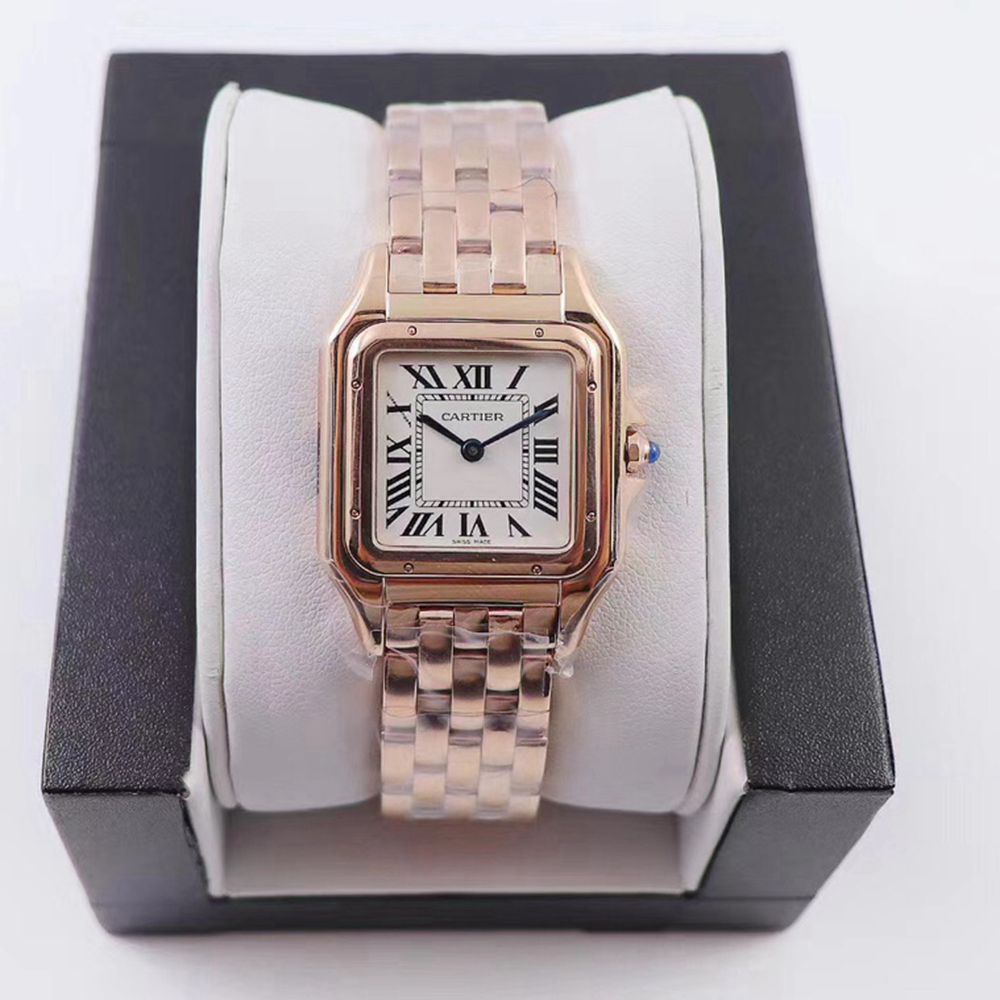 Cartier AAA rose gold case white dial quartz movement two sizes 22mm and 27mm Panthère de Cartier women watches HZ